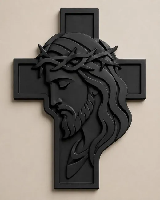 Volto di Cristo sulla croce stampato in 3D